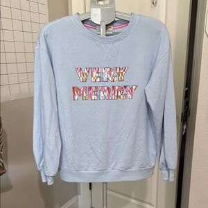C&C California Sky Blue Very Merry Casual Top
